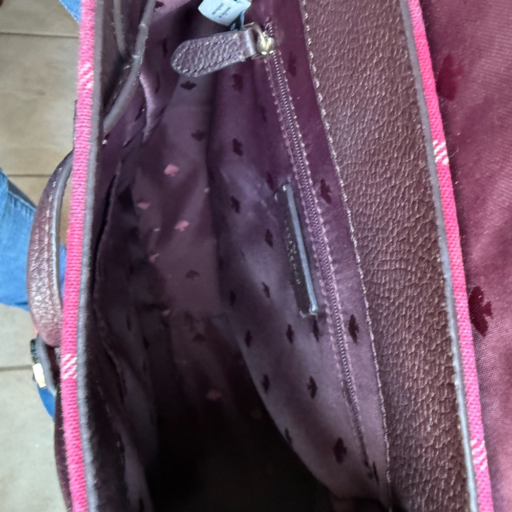 kate spade Pink Plaid Leather-Trim Backpack - Picture 3 of 3